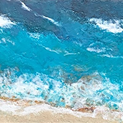 Sea Breeze, encaustic beach painting by Lee Anne LaForge  | Effusion Art Gallery + Cast Glass Studio, Invermere BC