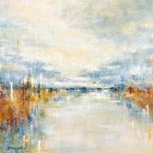 Holding Moments Close, acrylic landscape painting by Gina Sarro | Effusion Art Gallery + Cast Glass Studio, Invermere BC