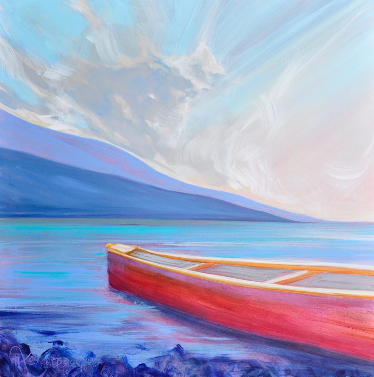 One Ticket to Paradise, acrylic landscape by Kayla Eykelboom | Effusion Art Gallery + Cast Glass Studio, Invermere BC