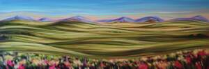 Charm of the Foothills, original acrylic landscape painting by Kayla Eykelboom | Effusion Art Gallery + Cast Glass Studio, Invermere BC