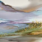 Breathe, original alcohol ink landscape painting by Paulina Tokarski | Effusion Art Gallery + Cast Glass Studio, Invermere BC