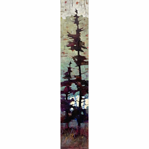 Still Growing, mixed media tree painting by Connie Geerts | Effusion Art Gallery + Cast Glass Studio, Invermere BC