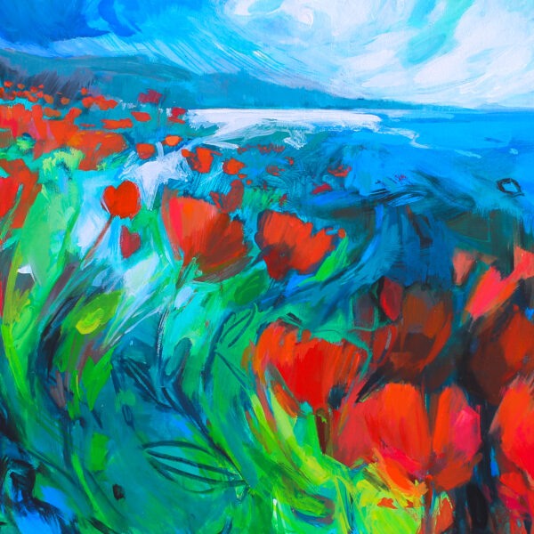 Sea Songs, acrylic landscape painting by Becky Holuk | Effusion Art Gallery + Cast Glass Studio, Invermere BC