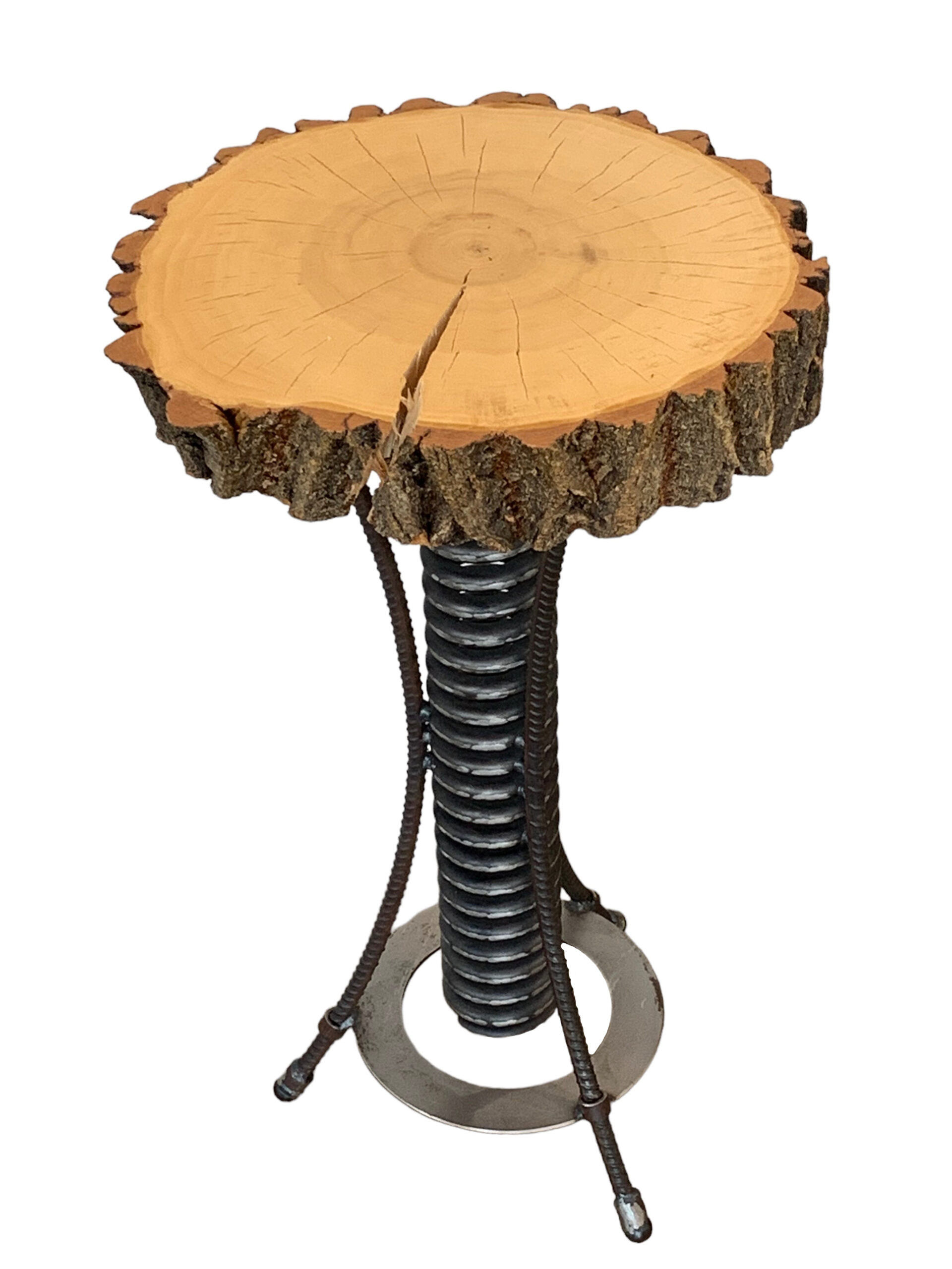 Side Table 3, reclaimed steel and wood by Wendy Stone | Effusion Art Gallery + Cast Glass Studio, Invermere BC