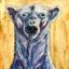 Fire & Ice, mixed media polar bear painting by David Zimmerman | Effusion Art Gallery + Cast Glass Studio, Invermere BC