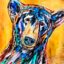 Puppy Eyes, mixed media bear painting by David Zimmerman | Effusion Art Gallery + Cast Glass Studio, Invermere BC