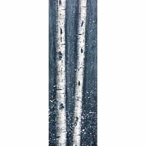 In the Mid of Night, encaustic birch tree painting by Brenda Walker at Effusion Art Gallery in Invermere