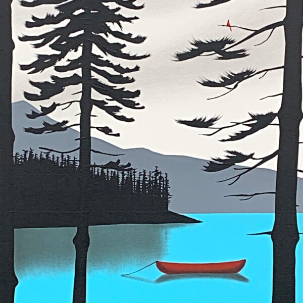 Laketastic, mixed media landscape painting by Natasha Miller | Effusion Art Gallery, Invermere BC