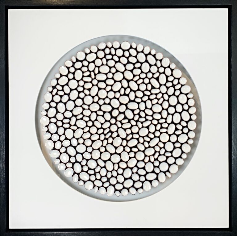 In the Sphere, mixed media abstract mosaic by Richelle Osborne | Effusion Art Gallery + Cast Glass Studio, Invermere BC