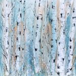 Where Light Grew for Us 2, alcohol ink birch tree painting by Paulina Tokarski | Effusion Art Gallery in Invermere BC