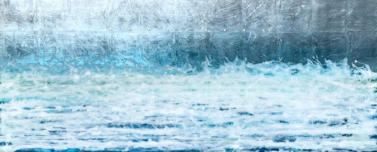 Current Swell, mixed media abstract ocean waves painting by David Graff | Effusion Art Gallery + Cast Glass Studio, Invermere BC