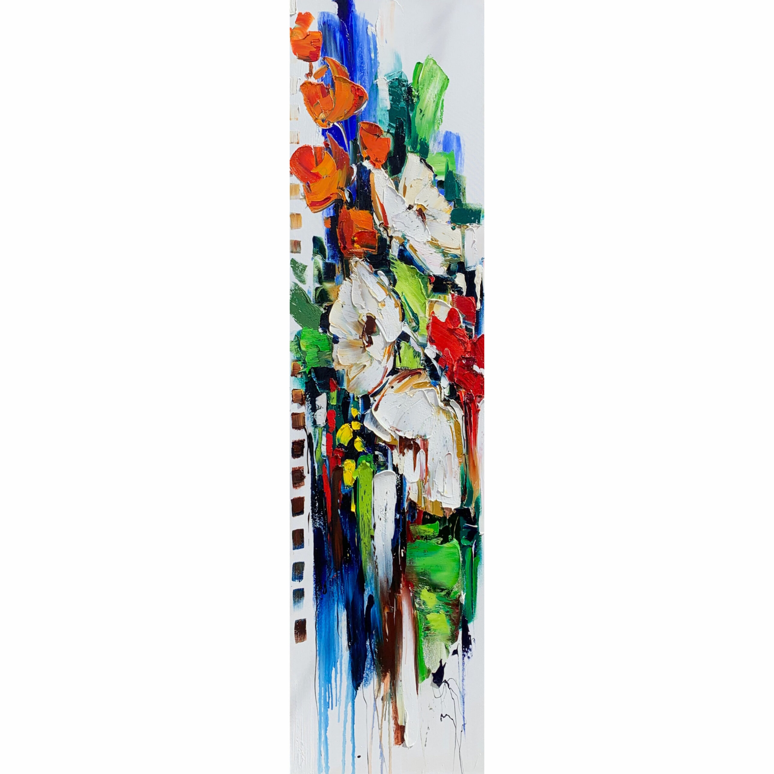 Shall We Say, mixed media floral painting by Kimberly Kiel | Effusion Art Gallery, Invermere BC