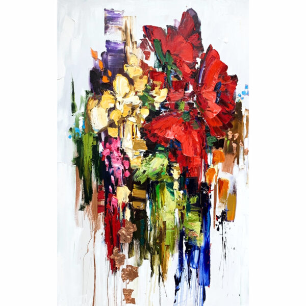 Sooner or Later, mixed media floral painting by Kimberly Kiel | Effusion Art Gallery, Invermere BC