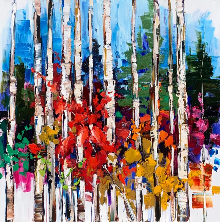 Wherever, Whenever, oil tree painting by Kimberly Kiel | Effusion Art Gallery, Invermere BC