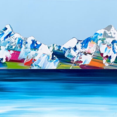Rocheuses 323, acrylic mountain painting by Stephanie Rivet | Effusion Art Gallery, Invermere BC
