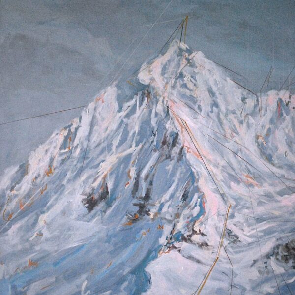 Wave, mixed media mountain painting by Michel St. Hilaire | Effusion Art Gallery, Invermere BC
