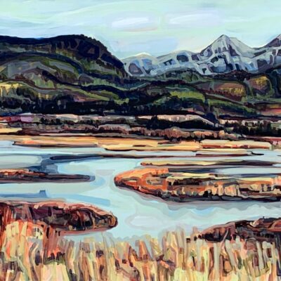 Columbia Valley, original acrylic landscape painting by Sandy Kunze | Effusion Art Gallery, Invermere BC