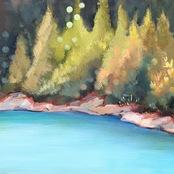 Shoreline Sparkle, landscape painting by Eleanor Lowden | Effusion Art Gallery, Invermere BC