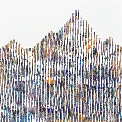 The Rocky Mountain of My Heart, 3-D mixed media mountain landscape painting by Virginie Schroeder | Effusion Art Gallery, Invermere BC