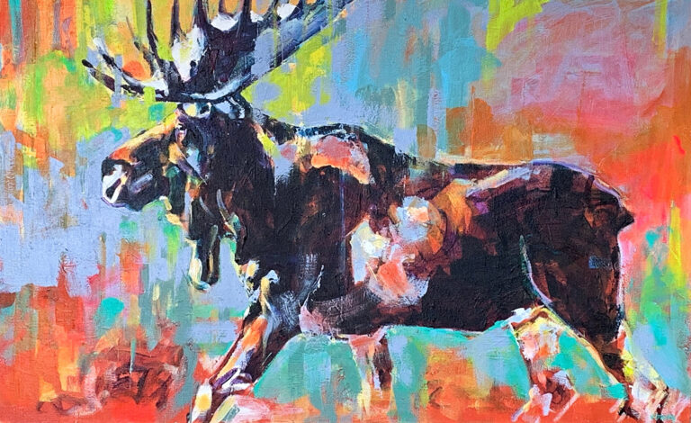 Bull Moose on the Move by Verne Busby, 30