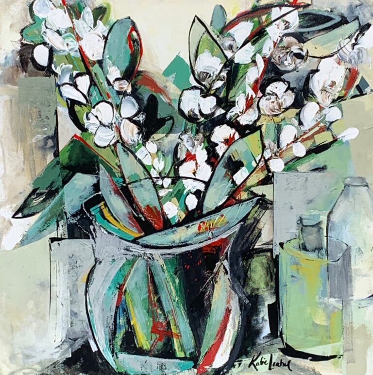 Gorgeous in a Vase, acrylic flower painting by Katie Lois | Effusion Art Gallery, Invermere BC