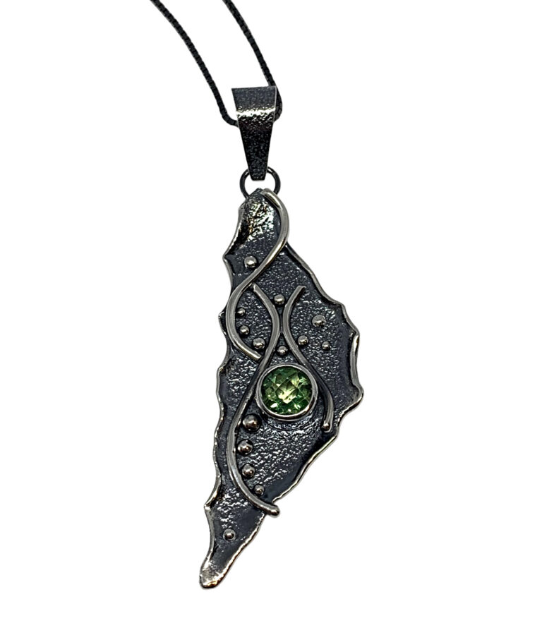 Handmade silver + green amethyst necklace by A&R Jewellery | Effusion Art Gallery, Invermere BC