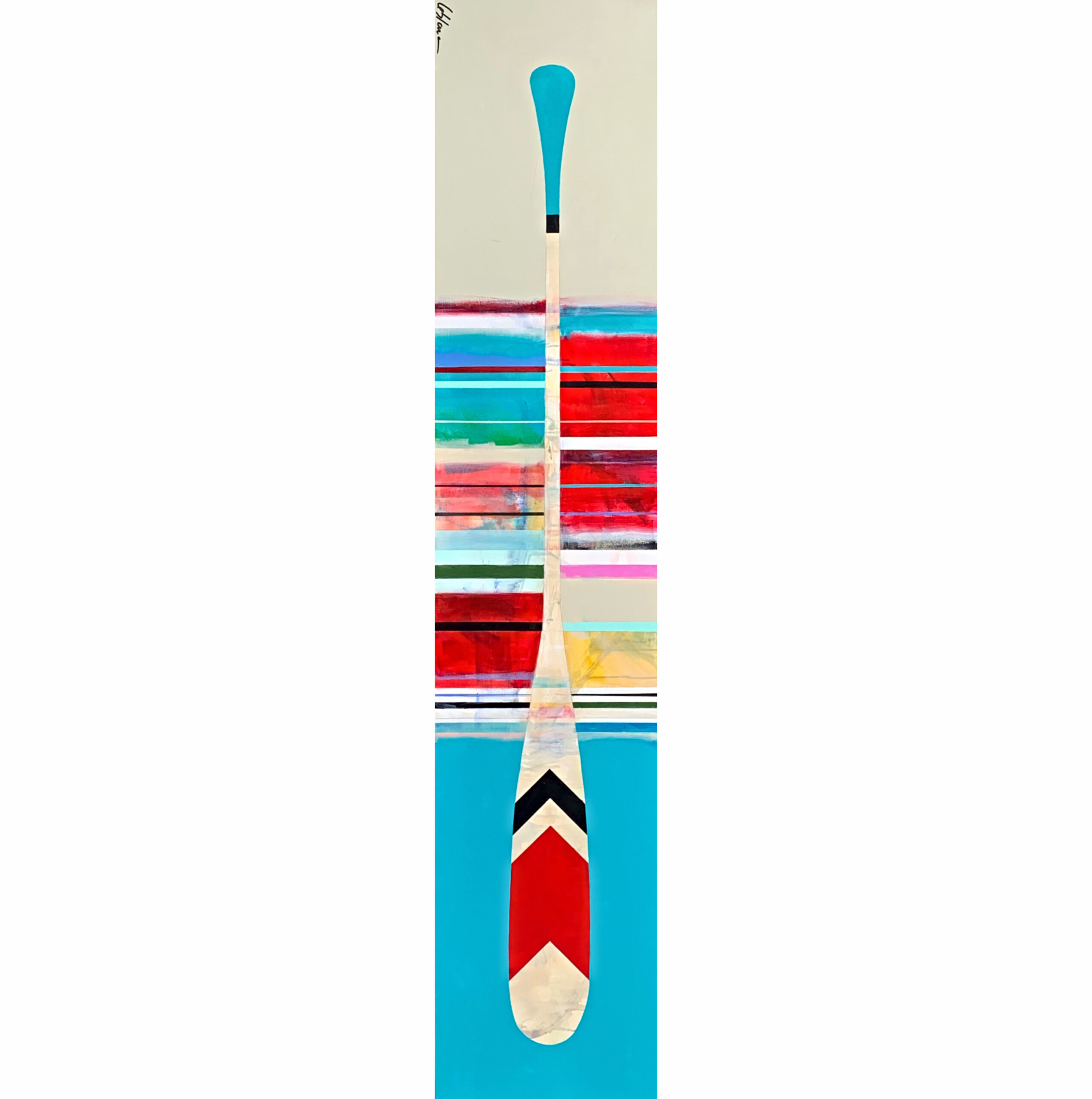 Courant ascendant, mixed media paddle painting by Sylvain Leblanc | Effusion Art Gallery, Invermere BC