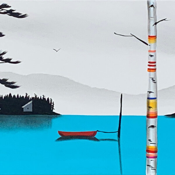 At Longest Last, mixed media landscape painting by Natasha Miller | Effusion Art Gallery in Invermere, BC