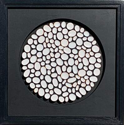 Loon Moon, 3-D mixed media abstract painting by Richelle Osborne | Effusion Art Gallery, Invermere BC