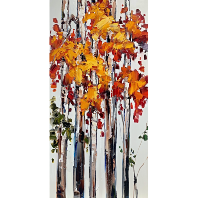 Just Let Light be Light, original mixed media autumn tree painting by Kimberly Kiel | Effusion Art Gallery, Invermere, BC