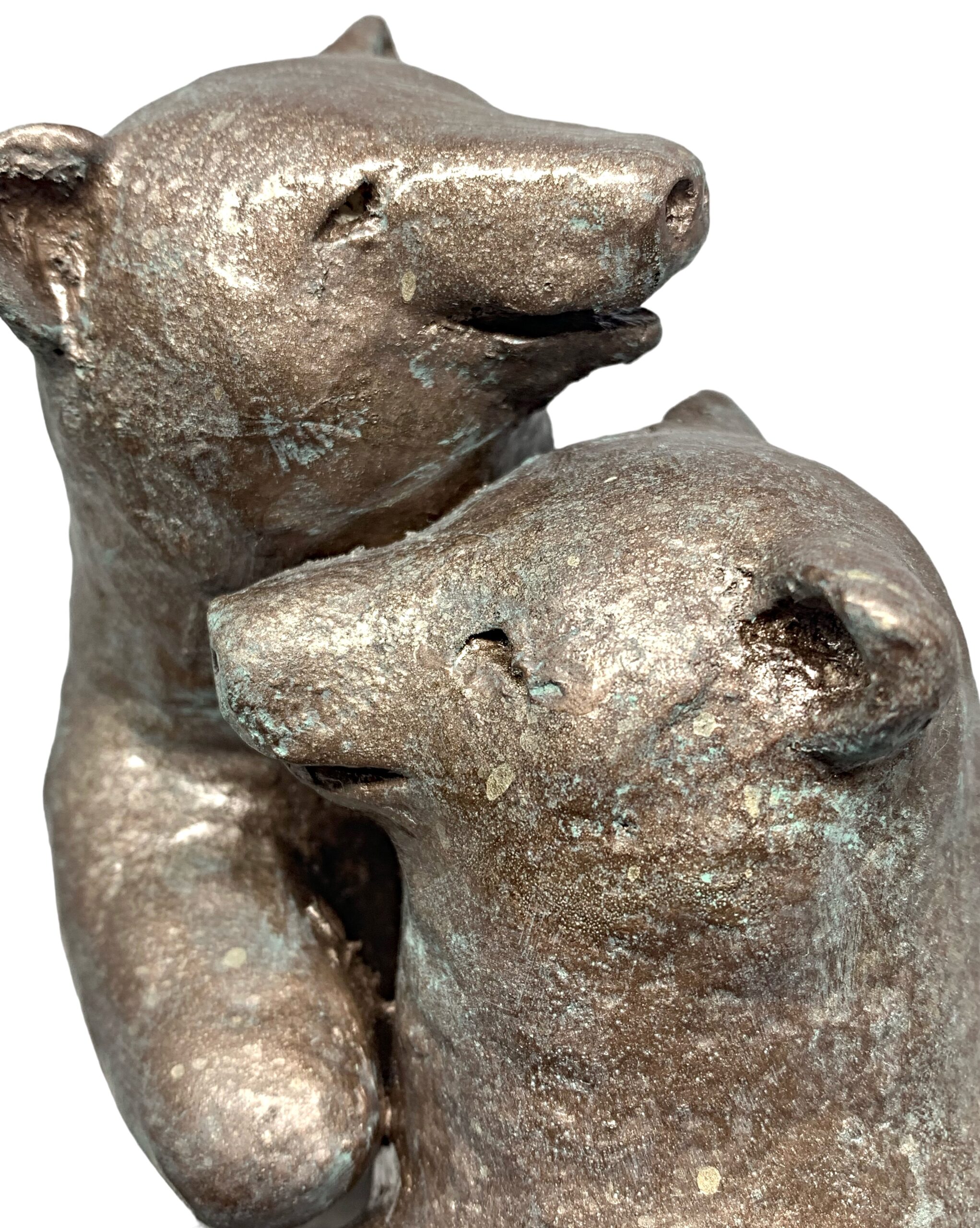 Group Hug, cute hugging mixed media bear sculptures by Karin Taylor at Effusion Art Gallery in Invermere, BC.
