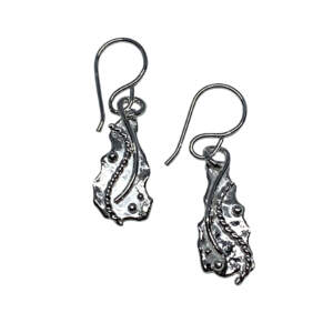 Handmade silver earrings by A&R Jewellery at Effusion Art Gallery in Invermere, BC.