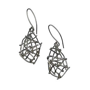 Handmade silver earrings by A&R Jewellery at Effusion Art Gallery in Invermere, BC.