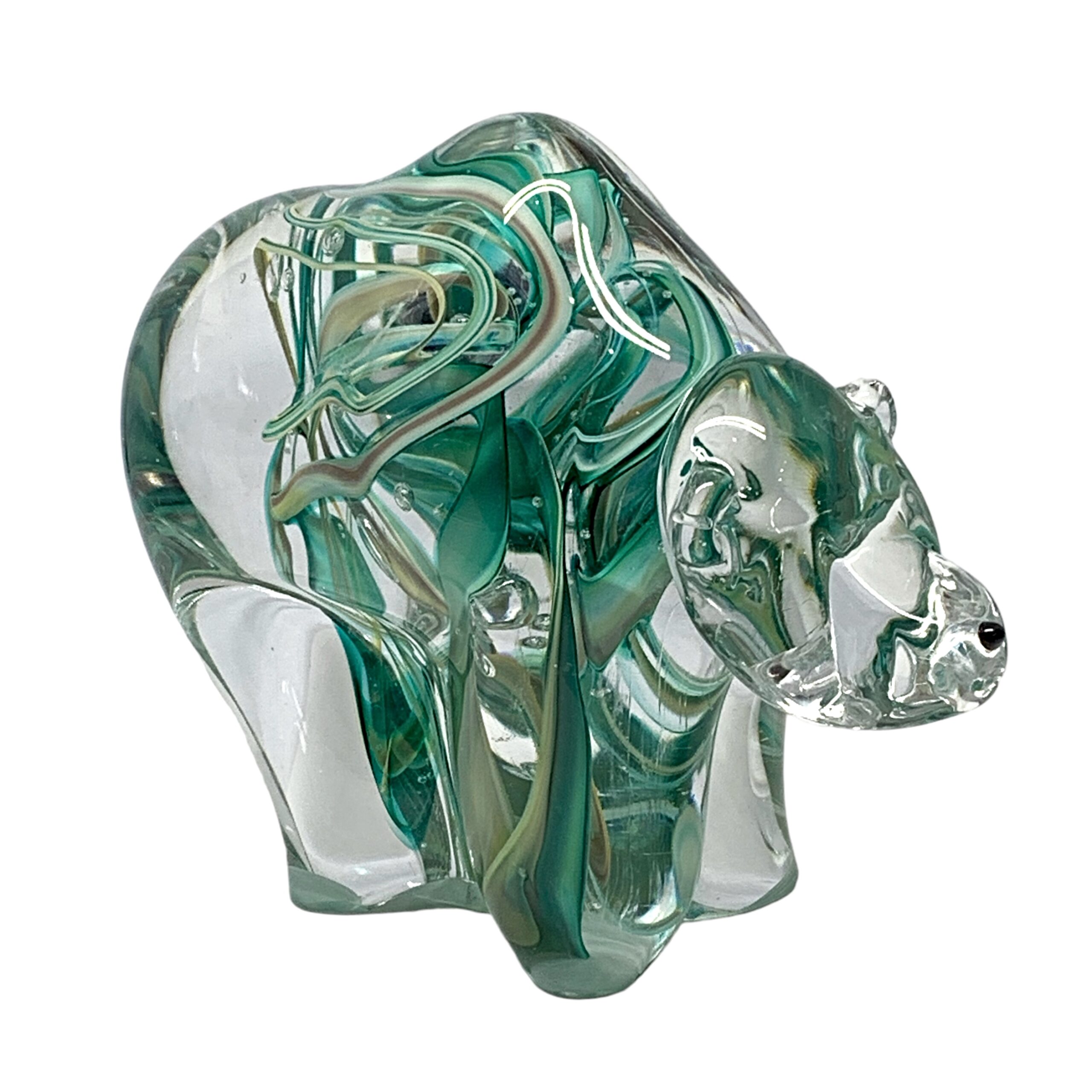 Galaxy Bear 10, blown glass bear by Hayden MacRae at Effusion Art Gallery in Invermere, BC