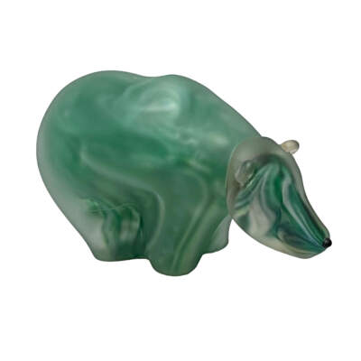 Galaxy Bear 11, sandblasted blown glass bear by Hayden MacRae at Effusion Art Gallery in Invermere, BC