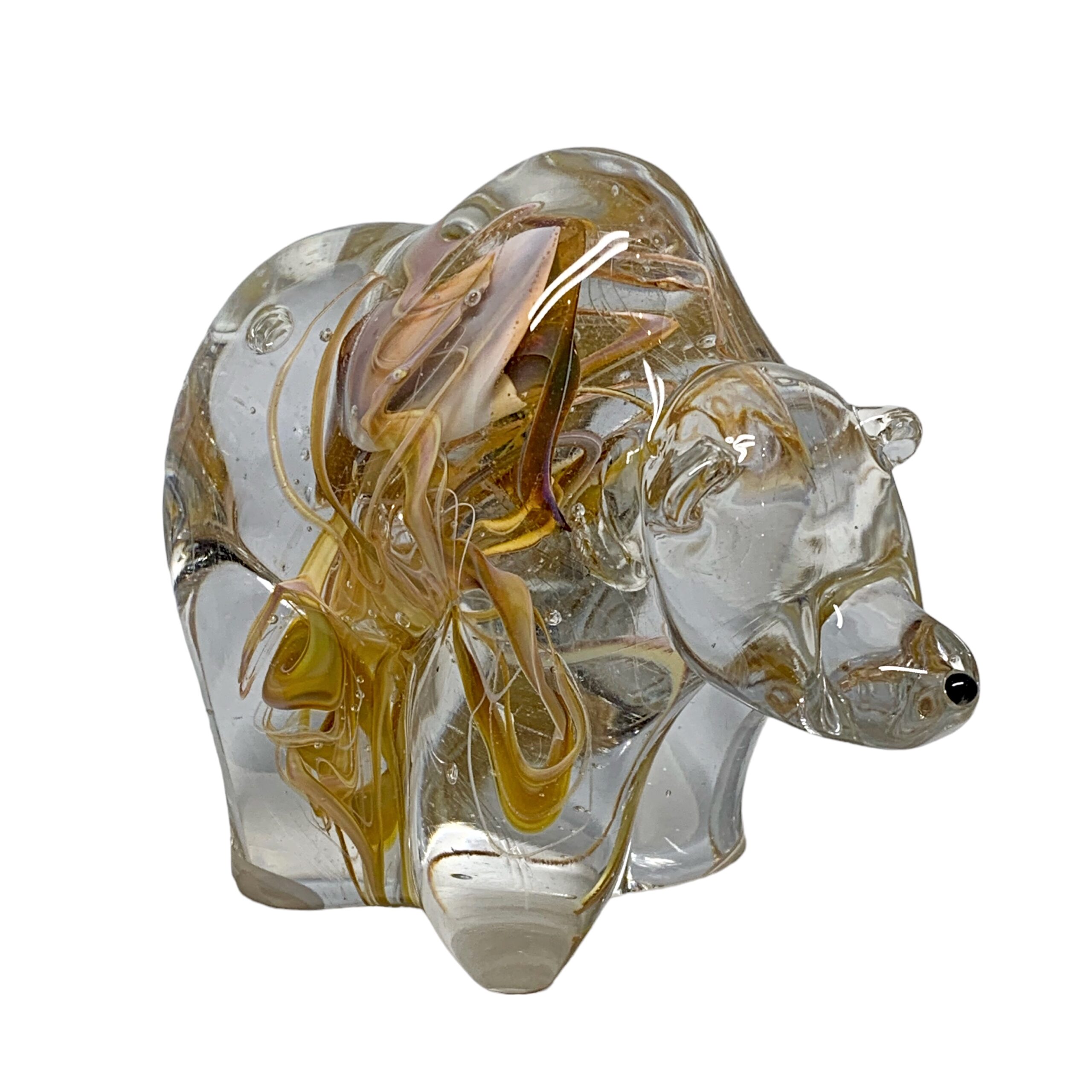 Galaxy Bear 6, blown glass bear by Hayden MacRae at Effusion Art Gallery in Invermere, BC