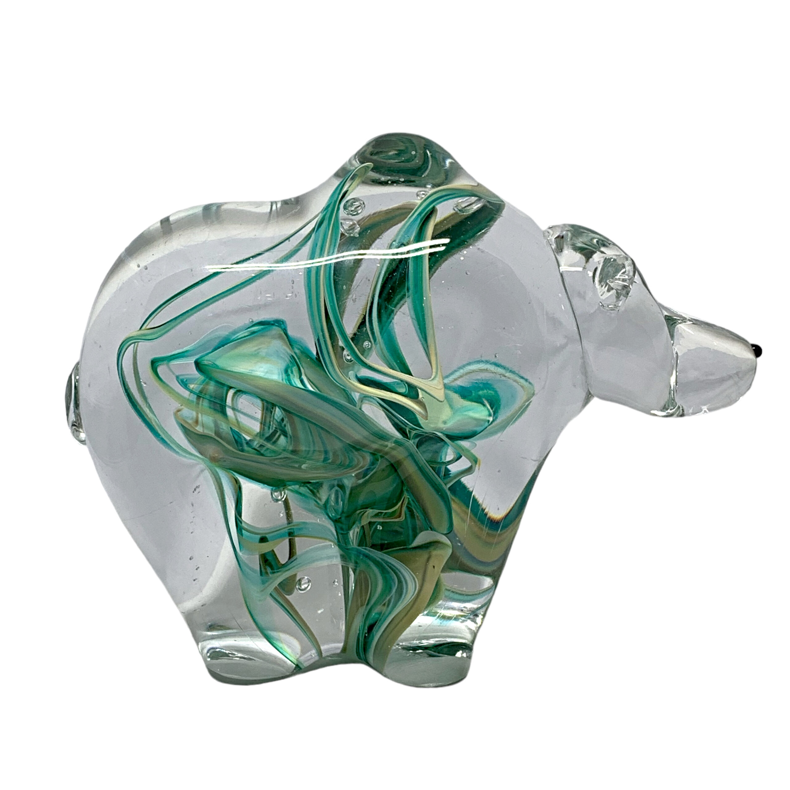 Galaxy Bear 8, blown glass bear by Hayden MacRae at Effusion Art Gallery in Invermere, BC
