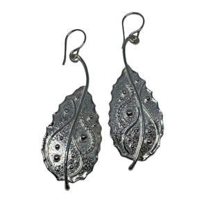 Handmade silver earrings by A&R Jewellery at Effusion Art Gallery in Invermere, BC.