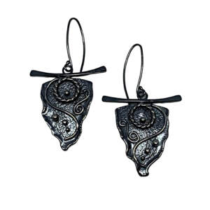 Handmade silver earrings by A&R Jewellery at Effusion Art Gallery in Invermere, BC.