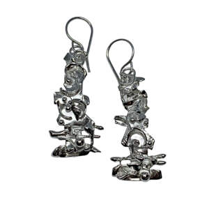 Handmade silver earrings by A&R Jewellery at Effusion Art Gallery in Invermere, BC.
