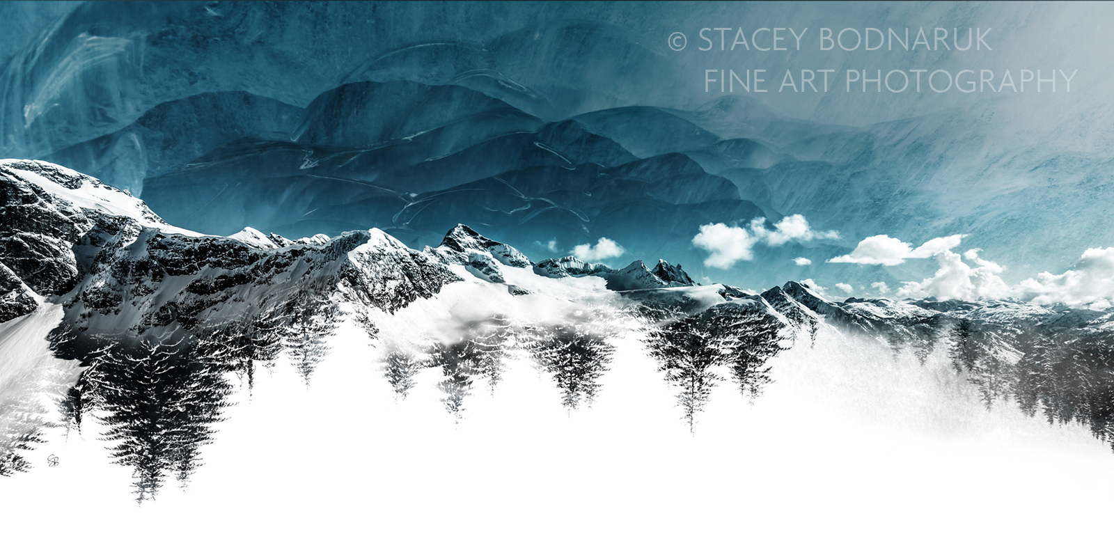 Icy Winter Wonderland, original mountain landscape photograph by Stacey Bodnaruk at Effusion Art Gallery in Invermere, BC.