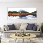 Sundance Mt Rundle, composite photograph by Stacey Bodnaruk at Effusion Art Gallery in Invermere, BC.