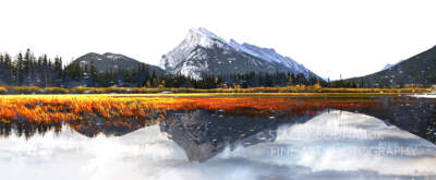 Sundance Mt Rundle, composite photograph by Stacey Bodnaruk at Effusion Art Gallery in Invermere, BC.