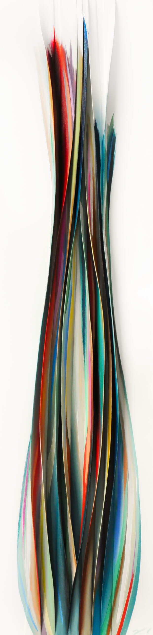 Bonheur printanier, original 3-D mixed media abstract painting by Canadian artist Melanie Giguère at Effusion Art Gallery in Invermere, BC.