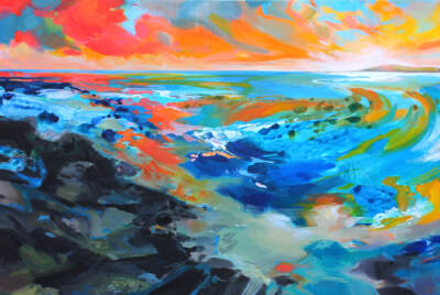 I'm on Your Side, original acrylic landscape painting by Becky Holuk at Effusion Art Gallery in Invermere, BC.