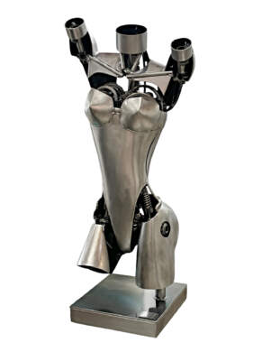 Elysian, original metal sculpture of a female torso by Canadian artist Cory Fuhr at Effusion Art Gallery in Invermere, BC.