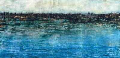 Hidden and Revealed, original mixed media abstract landscape painting by Canadian artist David Graff at Effusion Art Gallery in Invermere, BC