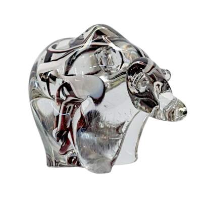 Blown glass Galaxy Bear by Canadian glass artist Hayden MacRae at Effusion Art Gallery in Invermere, BC.