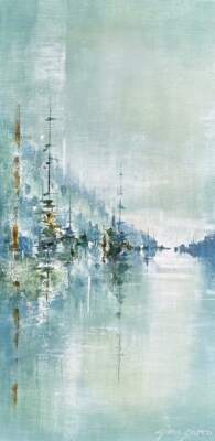 Silence, original acrylic landscape painting by Canadian artist Gina Sarro at Effusion Art Gallery in Invermere, BC.