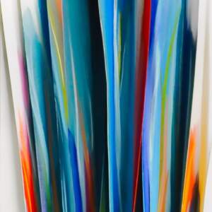 Where the Colors Rise, original 3-D mixed media abstract painting by Canadian artist Melanie Giguere at Effusion Art Gallery in Invermere, BC.